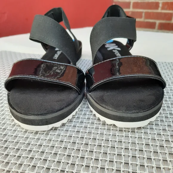 Anne Klein Sport Ankle Strap Comfort Sandals Small Wedge Black 7.5 NEW - Picture 5 of 12